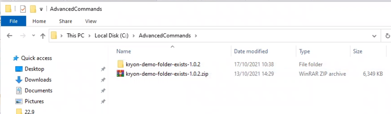 Make sure the command exists under the Advanced Commands folder